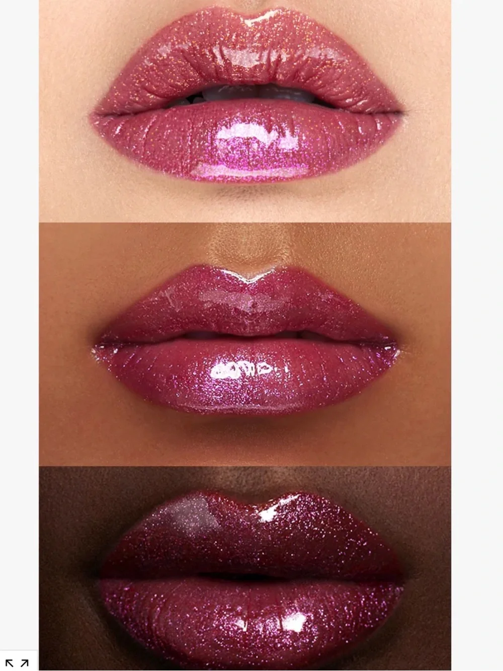 Kaleidos Trio Shimmery Lip Gloss Set  Freefall Pink Marlise Penthouse New FullSz